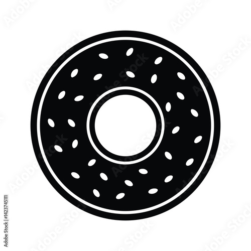 bagel stencil icon vector illustration