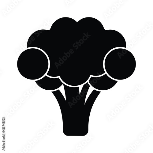 broccoli stencil icon vector illustration