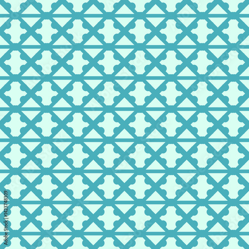 Seamless Geometric Pattern Design in Teal
