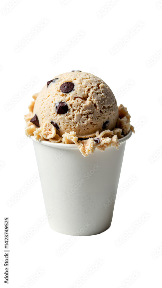 Delicious Chocolate Chip Ice Cream Scoop Isolated on Transparent Background for Food Marketing and Dessert Promotions Delicious Chocolate Chip Ice Cream Scoop Isolated on Transparent Background for Food Marketing and Dessert Promotions