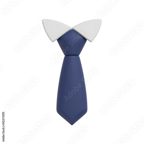 Free Download Stylish Blue Necktie with White Collar Isolated on Clean Background - GFXLoad