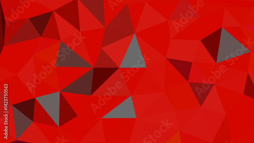 Red Abstract Triangular Geometric Pattern with Gradient Accents