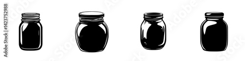 Collection of diverse jar icons suitable for various design applications and creative projects