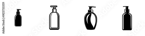 Collection of various cosmetic bottle icons designed for online use in beauty and personal care projects