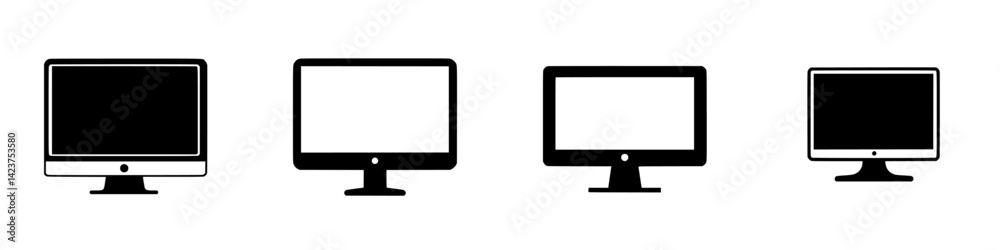 Collection of computer monitor icons for digital design projects Collection of computer monitor icons for digital design projects