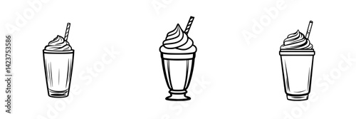 Three distinct ice cream icons showcasing different styles and presentation for dessert lovers