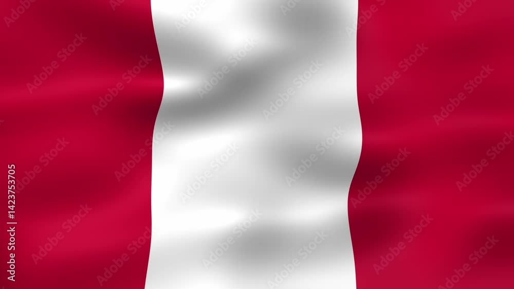 looping peru flag waving animation seamless for background