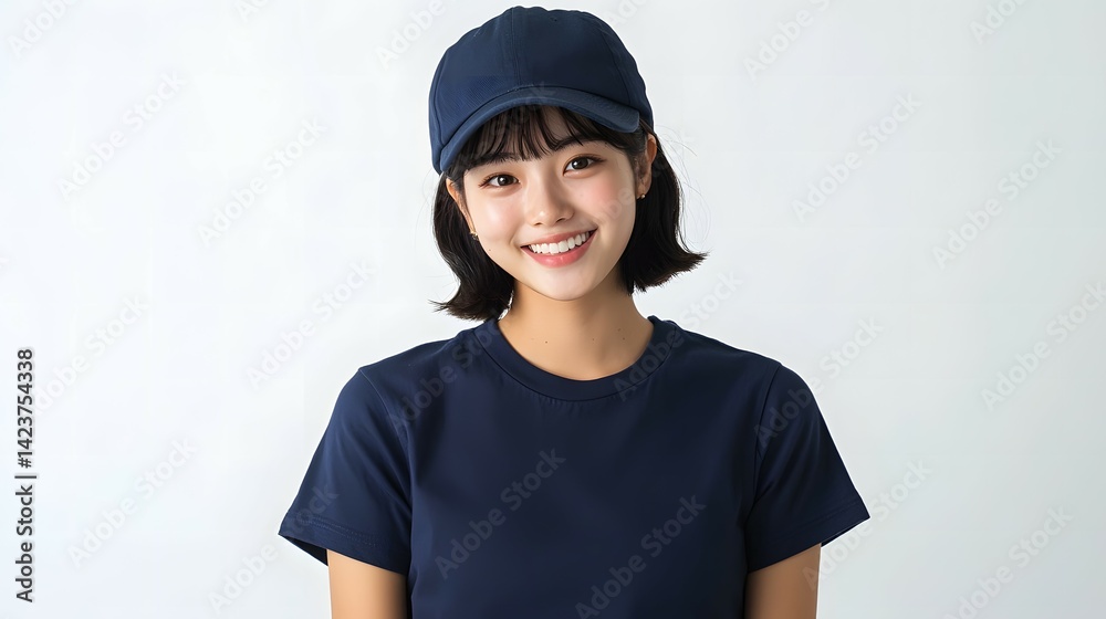Korean Solo Portrait Mockup with White Background and Streetwear Korean Solo Portrait Mockup with White Background and Streetwear
