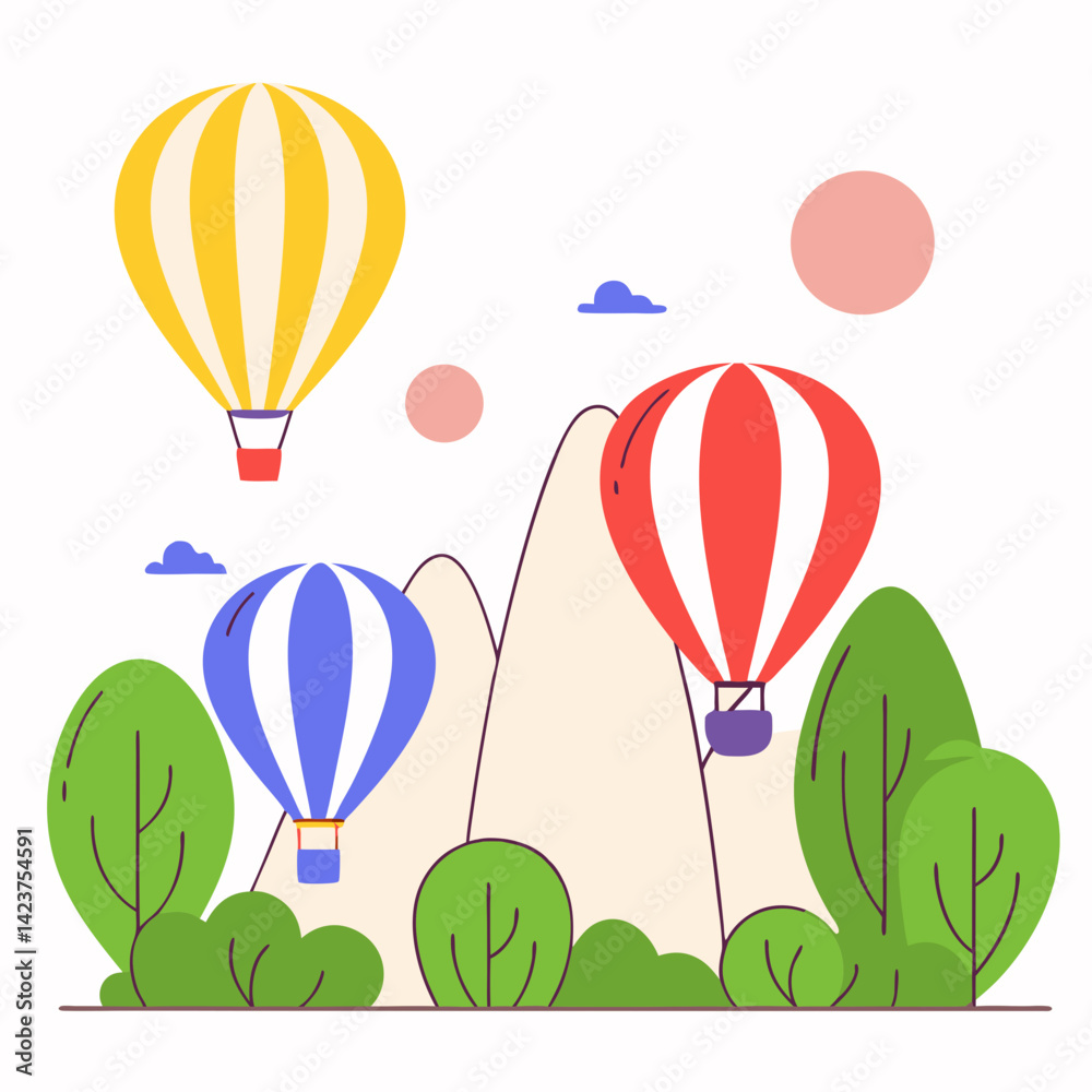 Naklejka premium hot air balloon in sky