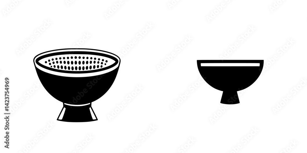 Stylish collection of icon set featuring two distinct bowls designed for creative projects and applications Stylish collection of icon set featuring two distinct bowls designed for creative projects and applications