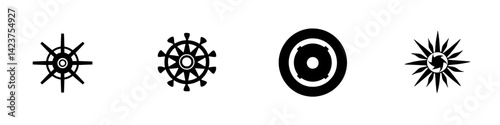 Icon set featuring various circular and directional symbols representing navigation and guidance