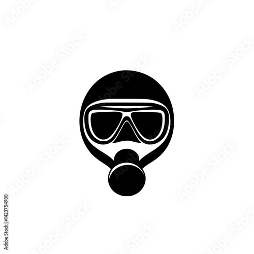 Icon set featuring a diving mask and snorkel for aquatic activities and underwater exploration