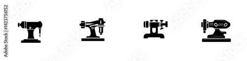 Collection of sewing machine icons featuring different designs and styles for crafting enthusiasts and design projects