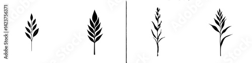 Icon set featuring various leaf designs suitable for decorative or thematic use across different projects