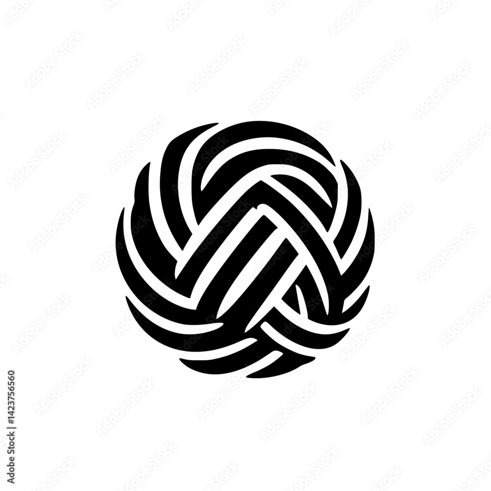 Intricate black and white icon set featuring stylish knot design suitable for various applications