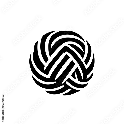 Obraz na płótnie Intricate black and white icon set featuring stylish knot design suitable for various applications w salonie