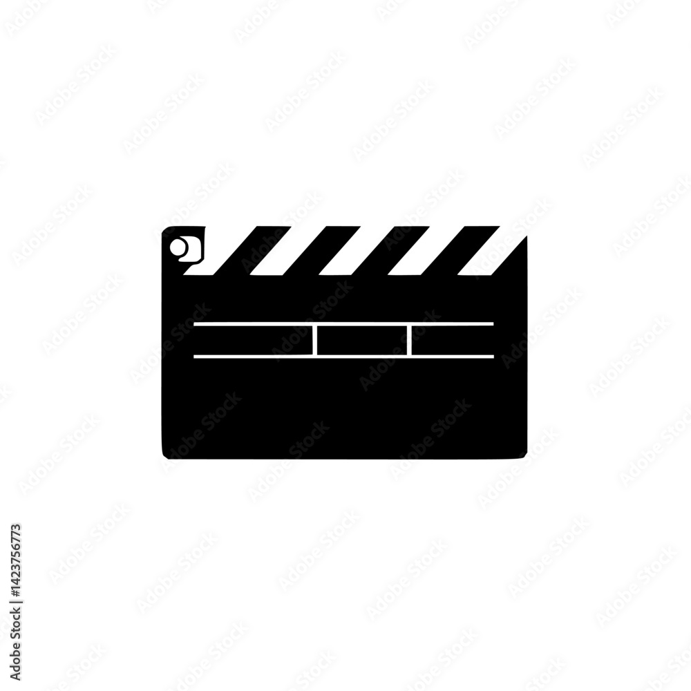 Icon set featuring clapperboard design for filmmaking and video production applications