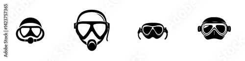 Diverse set of scuba diving masks illustrating various styles and designs for underwater exploration enthusiasts