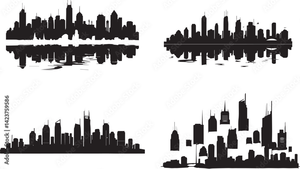 Obraz premium City Skylines Silhouette Collection