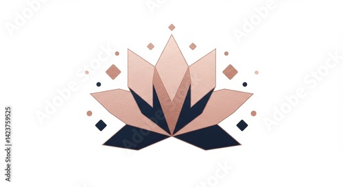 Modern geometric lotus symbol in clean design