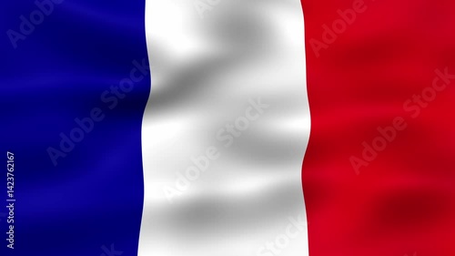 looping france flag waving animation seamless for background