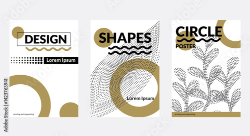 A universally fashionable pattern featuring a composition of striking geometric foliage elements. A restrained and understated background. Magazine, flyer, billboard, advertisement