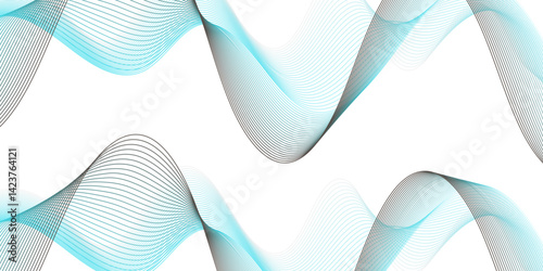 Shiny moving lines design element.White abstract background with glowing wave. Technology concept.  Modern blue gradient flowing wave lines.Vector illustration
