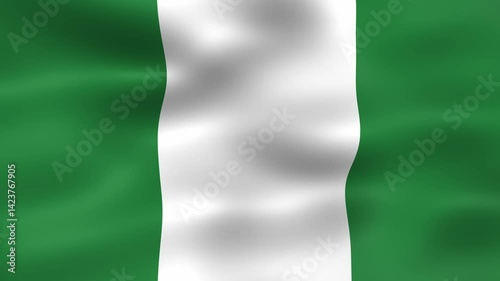 looping nigeria flag waving animation seamless for background