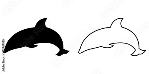 Stylized Dolphin Silhouettes Unique Black and White Artistic Designs for All Ages