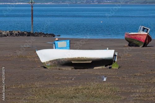 boat on the beach in Morecambe - Lancashire - Lancaster - United Kingdom photo