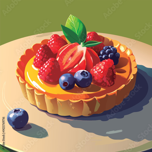 Delicious fruit tart. perfect for dessert.