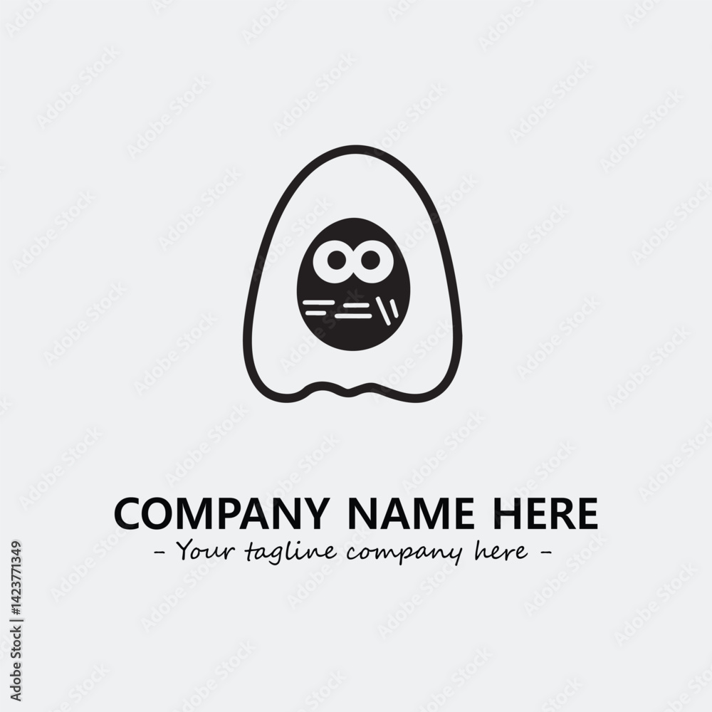 Egg cartoon illustration black and white for logo company vector image
Egg cartoon illustration black and white for logo company vector image