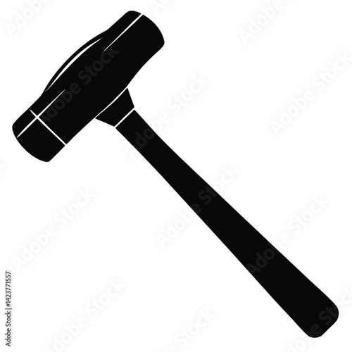 isolated ball peen hammer on white background