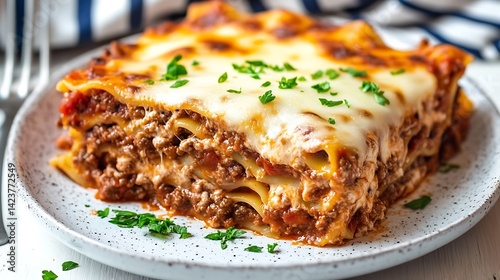 Wallpaper Mural A traditional Italian lasagna, layers of pasta, meat sauce, and melted Torontodigital.ca