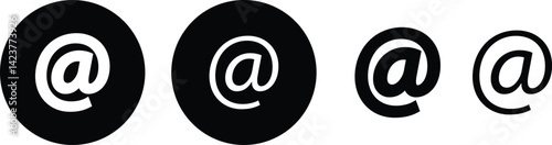 @ button sign icon set. Email address vector collection isolated on transparent background. Containing at, address sign, arobase, arroba and mention someone contact account.