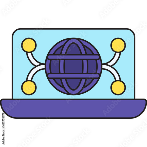 Grid Computing icon vector illustration