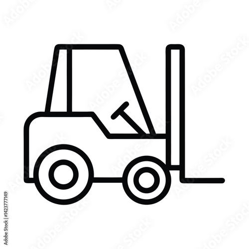 Forklift Truck Icon Design on Transparent Background