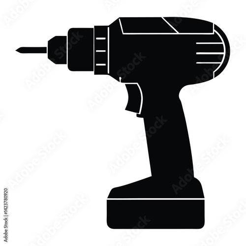isolated cordless drill on white background