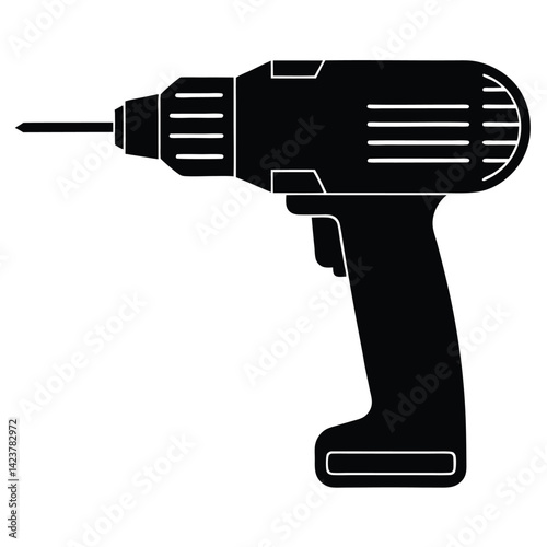 isolated electric drill on white background