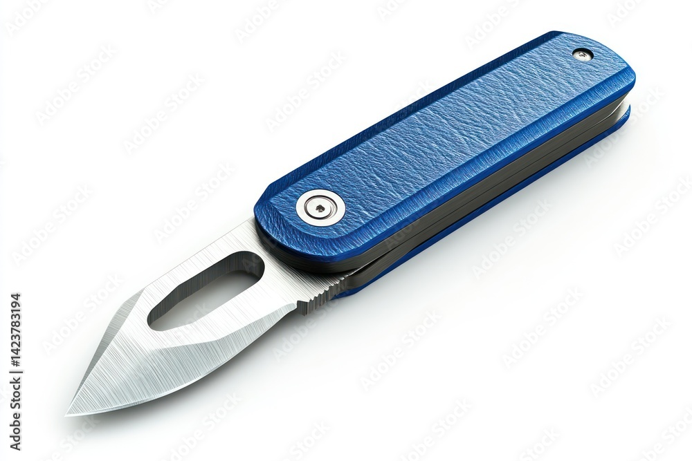 Compact Folding Knife with Blue Handle and Stainless Steel Blade for Everyday Carry Compact Folding Knife with Blue Handle and Stainless Steel Blade for Everyday Carry