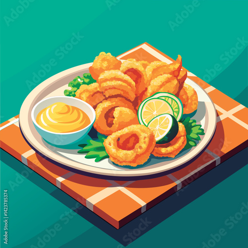 Crispy Calamari with Mustard Dip