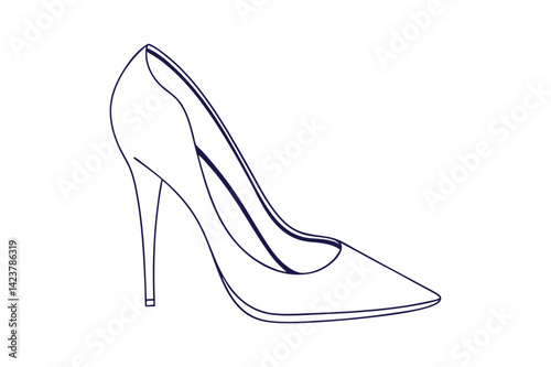 High-Heeled Shoe Silhouette: Symbol of Fashion and Elegance