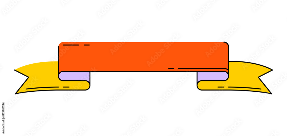 Illustration of ribbon. Decorative abstract banner.