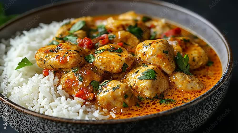 Chicken curry with rice