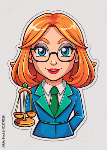 Vector illustration of a Smiling lawyer cartoon character.