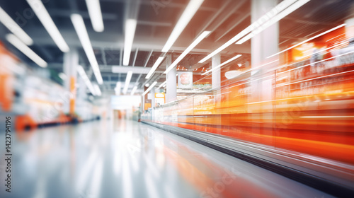 Image of supermarket shelves using motion and blur filters.