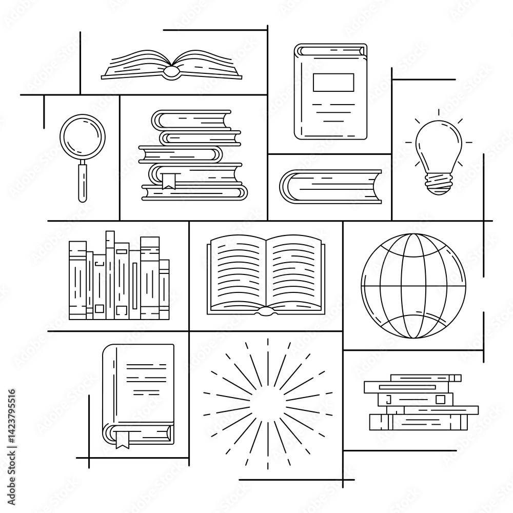 Background with books. Image for education and school.