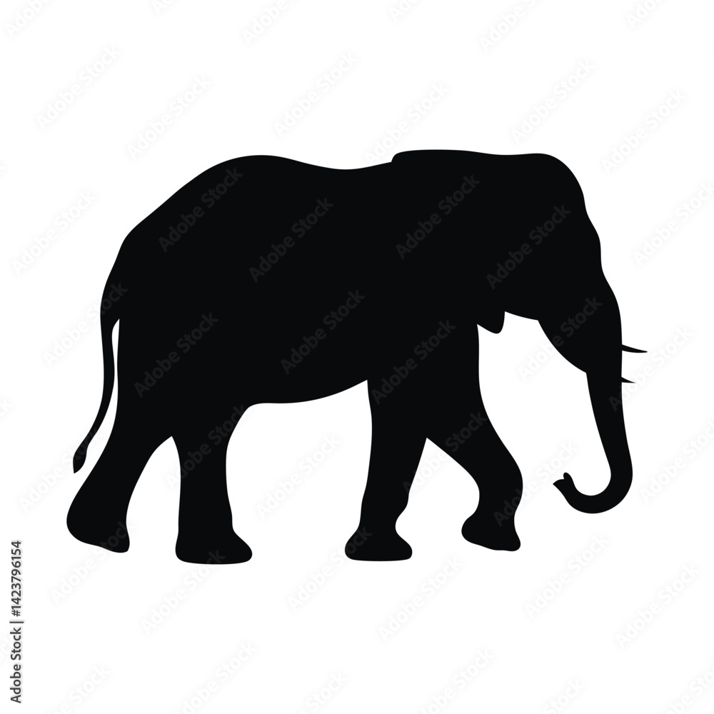 Fototapeta premium Elephant silhouette vector illustration 
