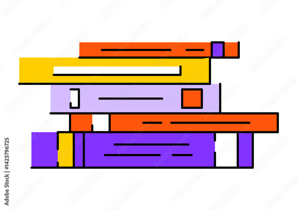 Illustrations of books stack. Image for education and school.