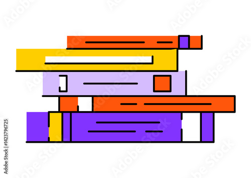 Obraz na płótnie Illustrations of books stack. Image for education and school. w salonie